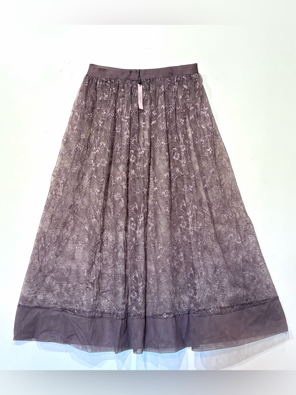 Victoria's Secret- Lace A-Line Midi Skirt in Dusty Mauve